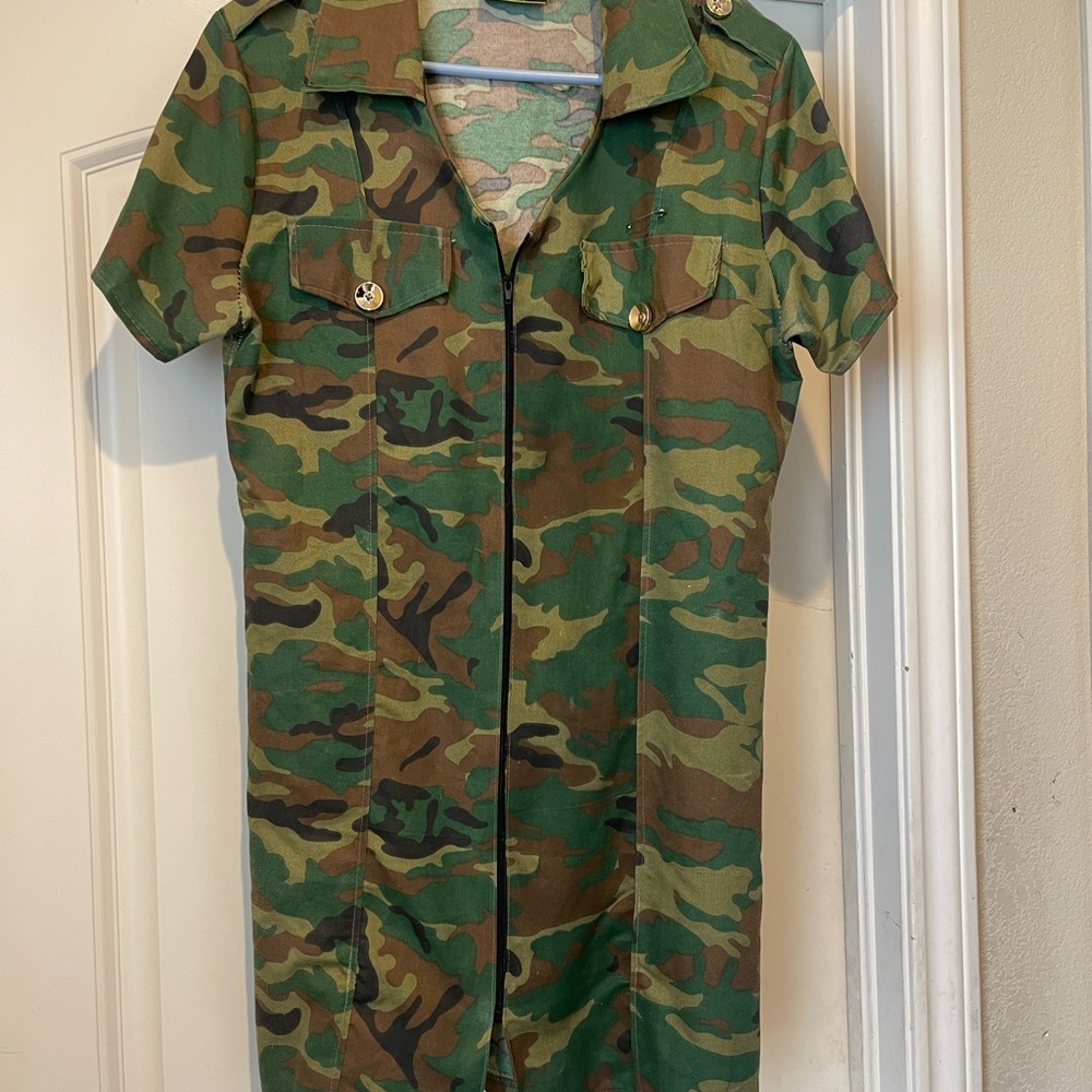 Camouflage Short Sleeve Dress/Costume